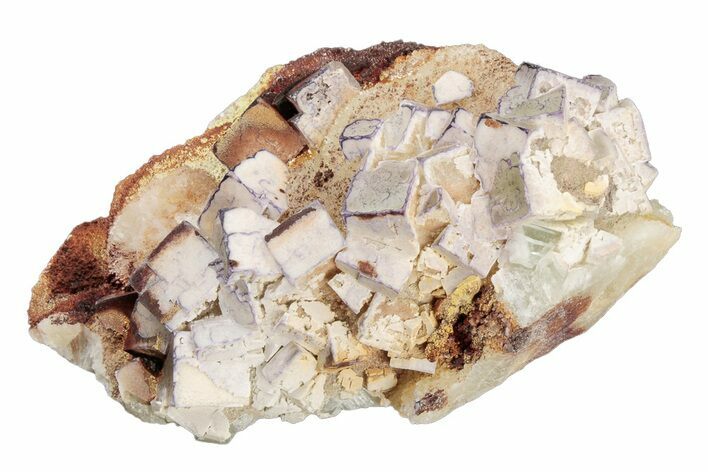 Purple Edge Fluorite Crystal Cluster - Qinglong Mine, China #205250